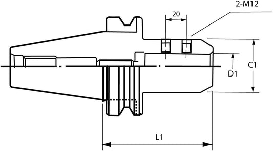 K-Gualda 2 Side Lock Holder A Type (BT40-SLA16-90L)
